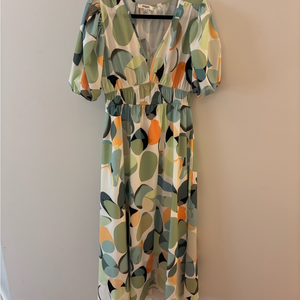 Colorful maxi dress v cut Amazon